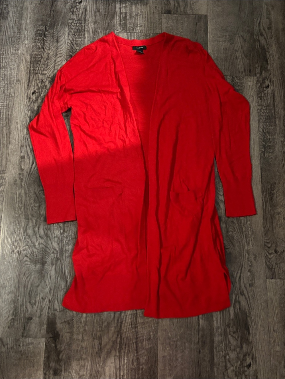 Halogen Open-Front Longline Cardigan - Red - Size Small Petite